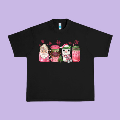 Pink Christmas Coffee Urban Heavy Tee Designed By Jahusdesignshop