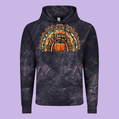 Fall Pumpkin Rainbow Vintage Hoodie Designed By Hra Design Shop