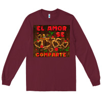 Burgundy el amor se comparte with churros Long Sleeve Tee - AdoDesignShop