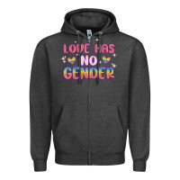 Charcoal Heather love no gender Zipper Hoodie - MaliasSmallBusiness