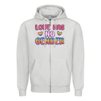Dove Grey love no gender Zipper Hoodie - MaliasSmallBusiness