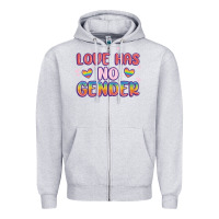 Heather Grey love no gender Zipper Hoodie - MaliasSmallBusiness