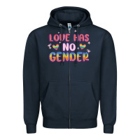 Navy love no gender Zipper Hoodie - MaliasSmallBusiness