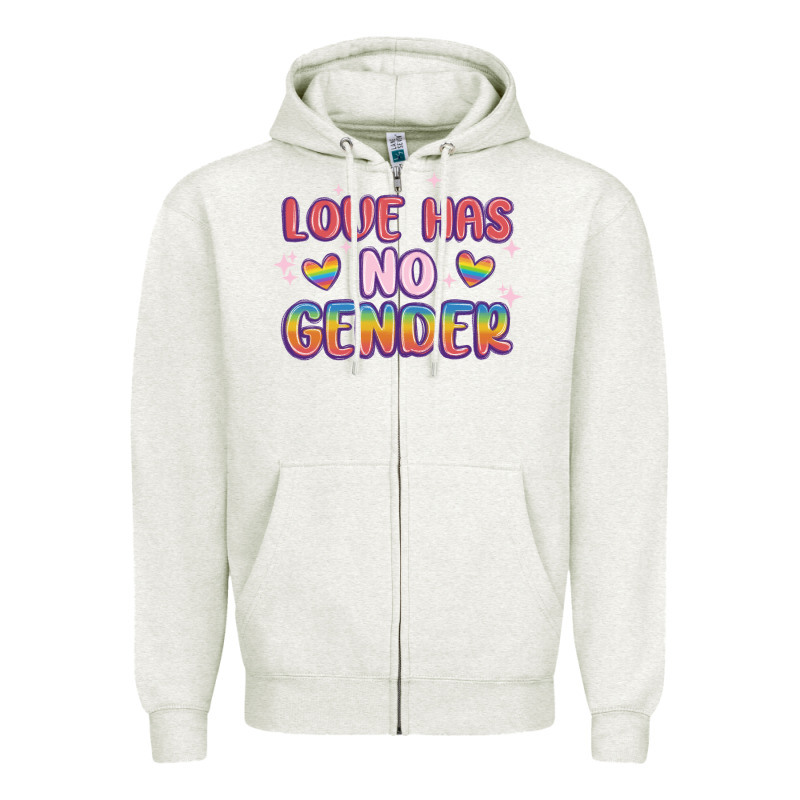 Love No Gender Zipper Hoodie by MaliasSmallBusiness | Teevron