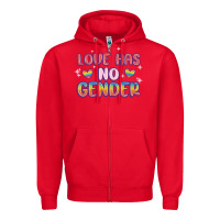 Red love no gender Zipper Hoodie - MaliasSmallBusiness