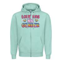 Seafoam love no gender Zipper Hoodie - MaliasSmallBusiness