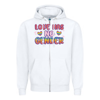 White love no gender Zipper Hoodie - MaliasSmallBusiness