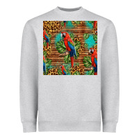 Heather Grey macaw parrot seamless pattern Heavyweight Sweatshirt - HRA Design Shop