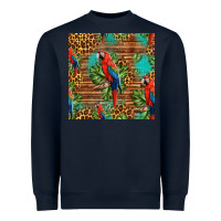 Navy macaw parrot seamless pattern Heavyweight Sweatshirt - HRA Design Shop