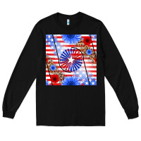 Black patriotic usa flag and sunflower Long Sleeve Tee - BundleAndBundleShop