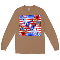 Toasted Coconut patriotic usa flag and sunflower Long Sleeve Tee - BundleAndBundleShop