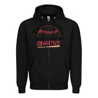 Black baseball brother i'm just here for the snacks Zipper Hoodie - MaliasSmallBusiness