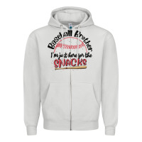 Dove Grey baseball brother i'm just here for the snacks Zipper Hoodie - MaliasSmallBusiness
