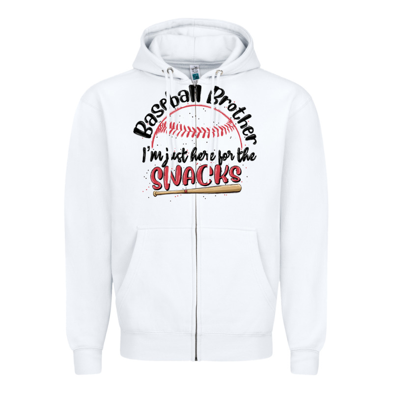 Baseball Brother I'm Just Here For The Snacks Zipper Hoodie by MaliasSmallBusiness | Teevron