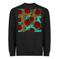 Black leopard roses seamless pattern Heavyweight Sweatshirt - HRA Design Shop