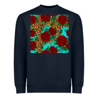 Navy leopard roses seamless pattern Heavyweight Sweatshirt - HRA Design Shop