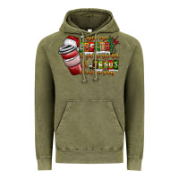 Vintage Olive Coffee  Jesus Vintage Hoodie - CowhideDigitalArt