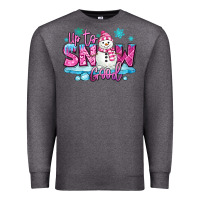 Charcoal Heather up to snow good pink christmas winter snowman Premium Sweatshirt - MaliasSmallBusiness
