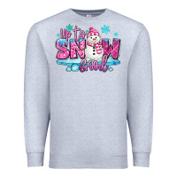 Heather Grey up to snow good pink christmas winter snowman Premium Sweatshirt - MaliasSmallBusiness