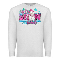 Oatmeal Heather up to snow good pink christmas winter snowman Premium Sweatshirt - MaliasSmallBusiness