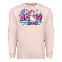 Pale Pink up to snow good pink christmas winter snowman Premium Sweatshirt - MaliasSmallBusiness
