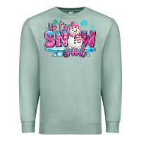 Seafoam up to snow good pink christmas winter snowman Premium Sweatshirt - MaliasSmallBusiness