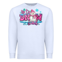 White up to snow good pink christmas winter snowman Premium Sweatshirt - MaliasSmallBusiness