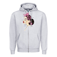 Heather Grey yas queen Zipper Hoodie - MaliasSmallBusiness