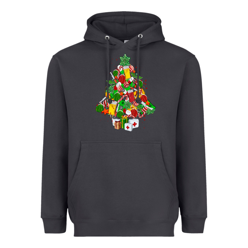 Nurse Christmas Tree Heavyweight Hoodie by MaliasSmallBusiness | Teevron