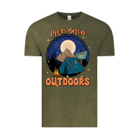 Vintage Olive life is better outdoors Vintage Tee - JahusDesignShop