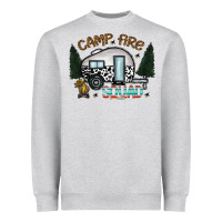 Heather Grey camp fire squad Heavyweight Sweatshirt - CowhideDigitalArt