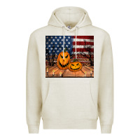 Oatmeal Heather halloween american flag tumbler Premium Hoodie - Jasminsmagicworld
