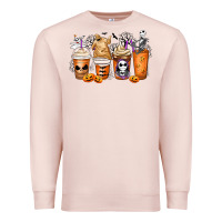 Pale Pink nightmare coffee cups Premium Sweatshirt - MaliasSmallBusiness