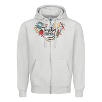 Dove Grey teacher Zipper Hoodie - MaliasSmallBusiness