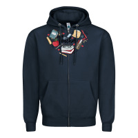 Navy teacher Zipper Hoodie - MaliasSmallBusiness