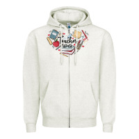 Oatmeal Heather teacher Zipper Hoodie - MaliasSmallBusiness