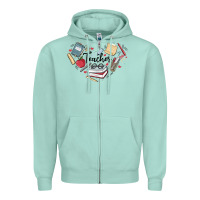 Seafoam teacher Zipper Hoodie - MaliasSmallBusiness