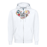 White teacher Zipper Hoodie - MaliasSmallBusiness