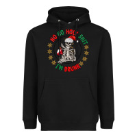 Black ho ho holly shit skeleton santa Heavyweight Hoodie - MaliasSmallBusiness