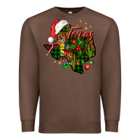 Chestnut Christmas Texas map Premium Sweatshirt - NancyCooperArtShop