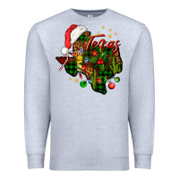 Heather Grey Christmas Texas map Premium Sweatshirt - NancyCooperArtShop