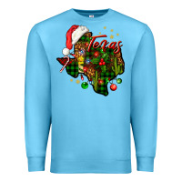 Ocean Blue Christmas Texas map Premium Sweatshirt - NancyCooperArtShop
