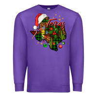 Purple Christmas Texas map Premium Sweatshirt - NancyCooperArtShop