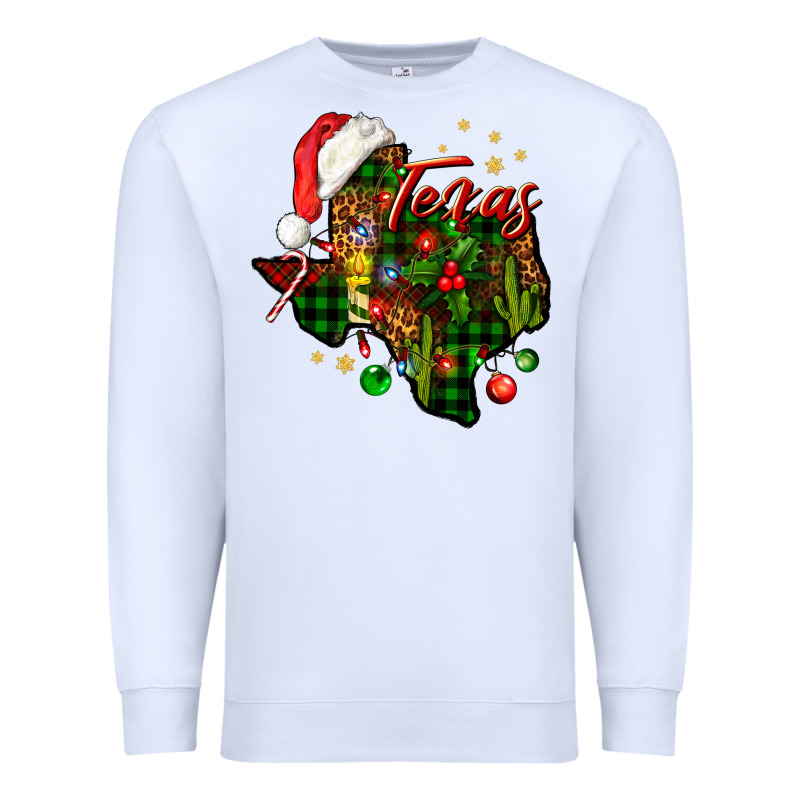 Christmas Texas Map Premium Sweatshirt by NancyCooperArtShop | Teevron
