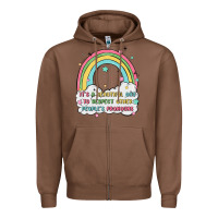 Chestnut beautiful day to respect pronouns Zipper Hoodie - MaliasSmallBusiness