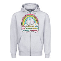 Heather Grey beautiful day to respect pronouns Zipper Hoodie - MaliasSmallBusiness