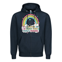 Navy beautiful day to respect pronouns Zipper Hoodie - MaliasSmallBusiness