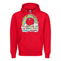 Red beautiful day to respect pronouns Zipper Hoodie - MaliasSmallBusiness