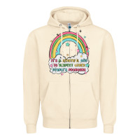 Sandshell beautiful day to respect pronouns Zipper Hoodie - MaliasSmallBusiness