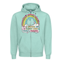 Seafoam beautiful day to respect pronouns Zipper Hoodie - MaliasSmallBusiness